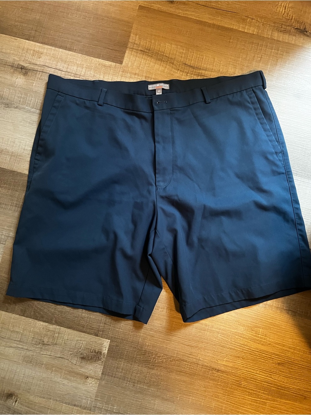 Peter Millar Navy Flat Front Performance Shorts
